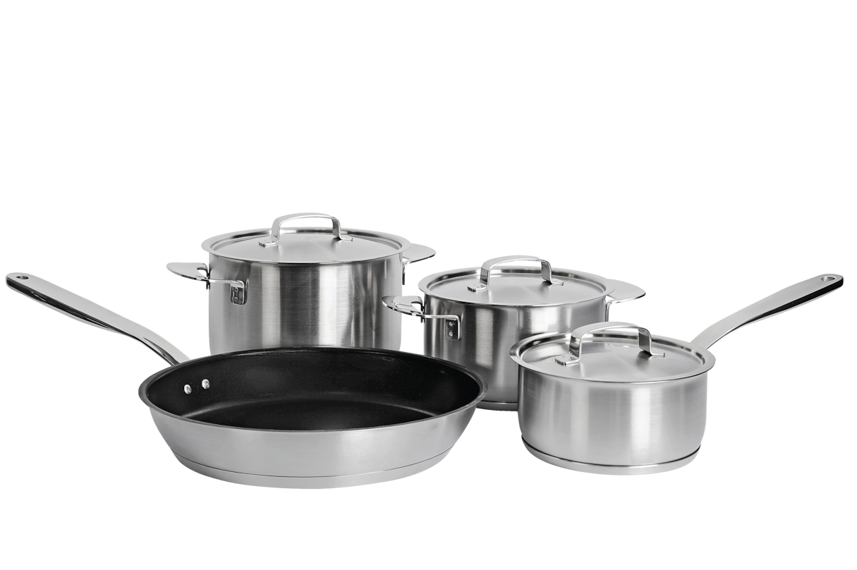 Комплект посуды All Steel с логотипом Miele 4 предмета KMTS 5704-2 Miele купить в Ярославле | Всегда в наличии! | Артикул 11945190 | Официальный сайт